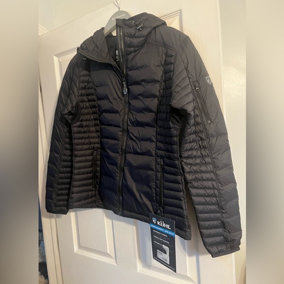 KUHL’s  Women's black SPYFIRE -Black hoody  Puffer Jacket- NEW - Picture 3 of 12
